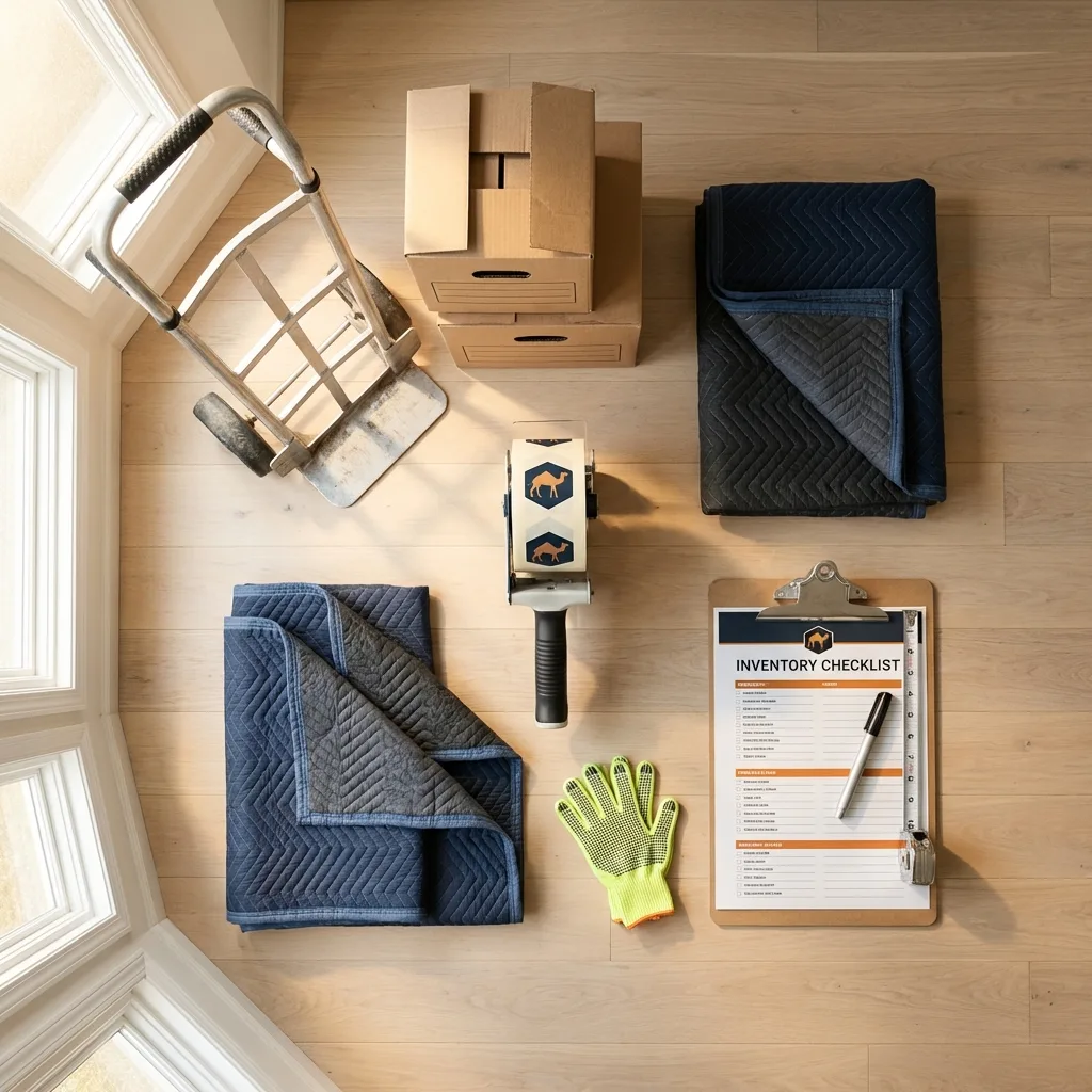 Professional moving supplies and packing materials layout for Ludowici residential relocations
